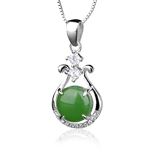 Collier en jade de Hotan et argent 925, bijou jaspe naturel pour un style bohème chic