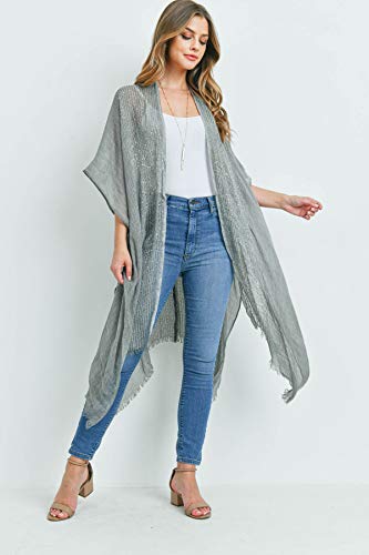 Image of RIAH FASHION Bohemian Sequin Glitter Shawl Wrap Poncho - Kimono Cardigan, Sparkly Metallic Mesh Scarf, Open Knit Crochet