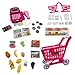 Kids Shopping Cart Toy Set for Ages 3+, Cash Register with Sound Effects, Calculator, Scanner, Play Food & Money, 40+ Pretend Play Pieces