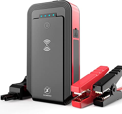 FLYLINKTECH Booster Batterie Voiture 1500A 18000mAh 12V Démarreur de Voiture Supersafe (Jusqu'à 8,0L Essence 6,0L Diesel) avec Chargeur sans Fil /Magnétique LED Pliable/Charge Rapide/DC Sortie Cover