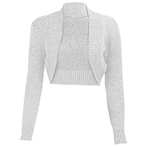 Women's Cropped Long Sleeve Lurex Shrug Pack Cover