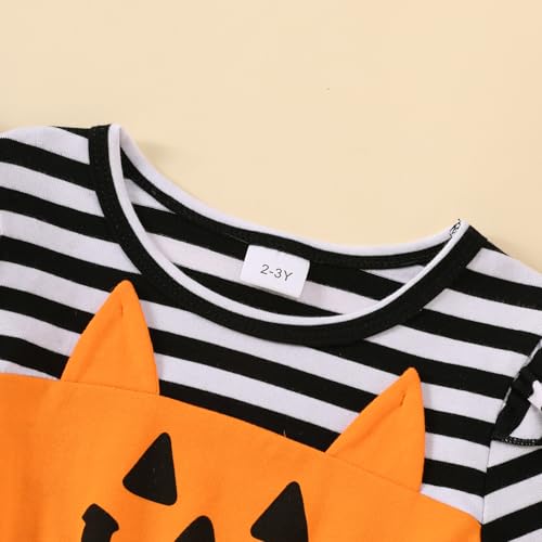 Toddler Baby Girl Halloween Clothes Long Sleeve Pumpkin Tulle Dress Fall Outfit4