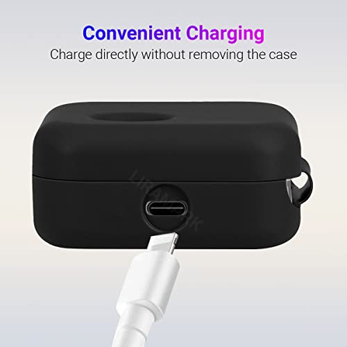 Image of LIRAMARK Shockproof Protective Silicone 360 Cover Case with Buckle Designed for Nothing Ear 1 (Black)