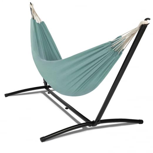 IDMarket - Hamaca con soporte de metal y lona verde agua