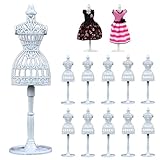 kekafu Doll Dress Forms Set of 10 Doll Dress Display Support Holder Doll Dresses Gown Display Stand Accessories Mannequin Model Stand Dollhouse Accessories for Boys Girls