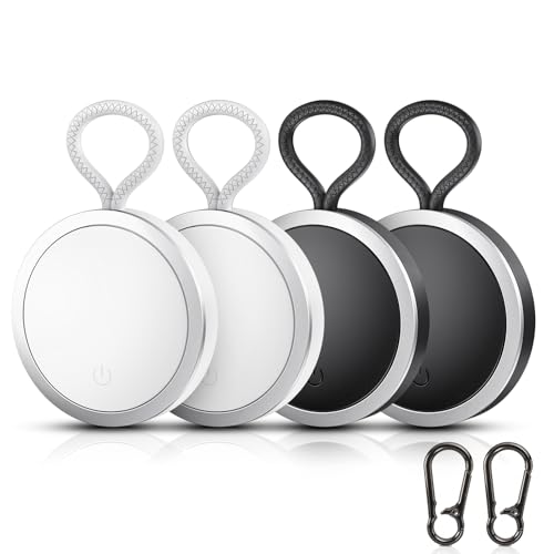 Image of 4-Pack Air Tracker Tags Compatible with Apple Find My (iOS Only) Bluetooth Tracker, Smart Keys Finder and Item Locator with Hooks for Wallet Luggage Backpack 2B2W