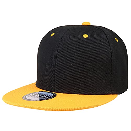 Image of Classic Snapback Hat Cap Hip Hop Style Flat Bill Blank Solid Color Adjustable Size