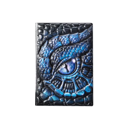Carnet A5 relief œil de dragon bleu aux finitions de luxe