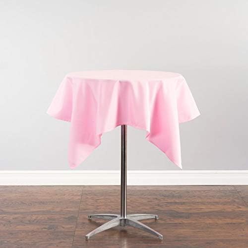 LinenTablecloth 54-Inch Square Polyester Tablecloth Pink