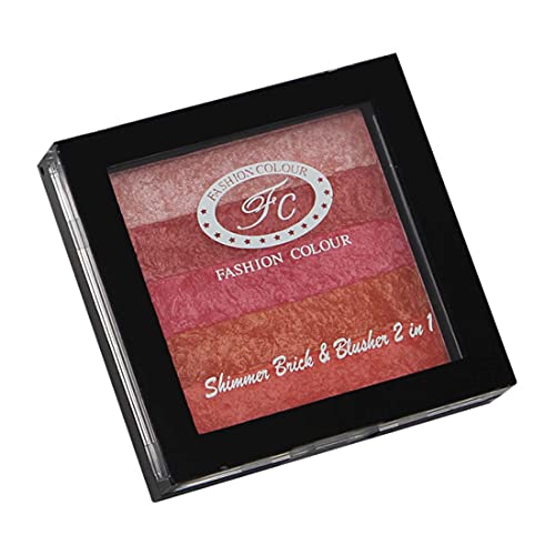 Image of FASHION COLOUR Shimmer Brick and Blusher 2 in 1 | Easy-To-Blend Formula | Weightless | Waterproof | Available in Gorgeous Shades | Multi-Use | Multicolour | 8g | Shade 05