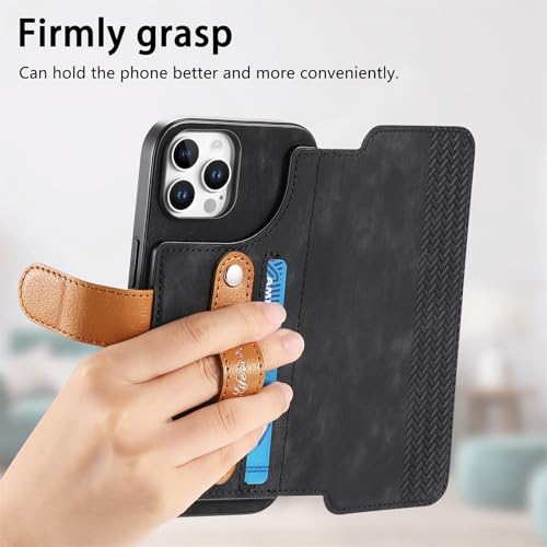 Étui en cuir iPhone 12 Pro Max noir housse premium à rabat - 2