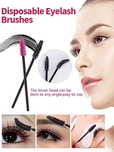 Yokilly 300PCS Disposable Mascara Wands Lip Wands Set,100Pcs Eyelash Brush and 200Pcs Lip Brush,Makeup Tool Kit with Organizer Box