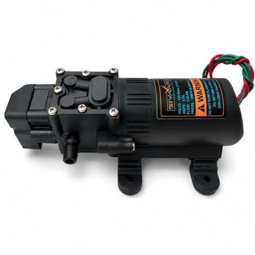 Image of (1) 12V DC Diaphragm Water Pump, 3.6 LPM Flow Rate, 100 PSI, Without Automatic Pressure Switch, Agricultural Sprayer Motor Pump for Pesticide and Fertilizer Application