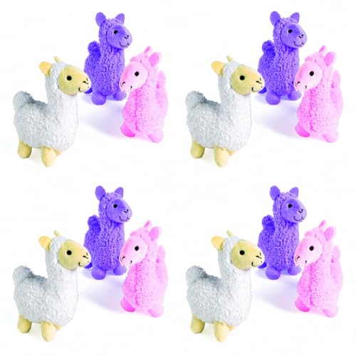 Fun Express Mini Llama Plush Stuffed Animals Bulk Set of 12