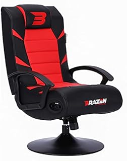 BraZen Pride 2.1 Gaming Chair for Kids with Foldable Seat Bluetooth Speaker and Pedestal Base - Red