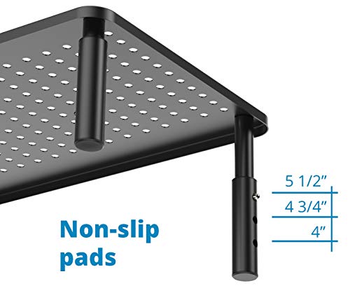 Premium Pc Monitor & Laptop Stand With Sturdy, Stable Black Metal Construction. Fashionable Riser Is Height Adjustable With Non-Skid Rubber. Perfect For Computer Monitor, Imac Stand, Or Computer Shelf #TOP3