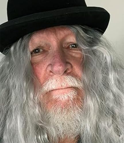 TINVSKQQKJ Grey Wizard Wig and Beard for Men Long Halloween Fake Wizard Beard for Halloween Cosplay Party - image 6