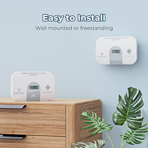 Siterwell Wireless Interconnected Carbon Monoxide Alarm, 10 Year Life Co Detector With Lcd Digital Display And Sound Warning, Ul Listed, Co Detector Battery Operated For Home School Office, 1-Pack #TOP2