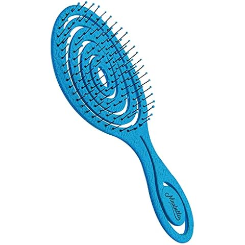 Ninabella Organic Detangle Hair Brush for Women, Men & Children - Does not Pull the Hair - Hair Straightening Brushes for Curly, Straight & Wet Hair - Unique Spiral Hairbrush Cover