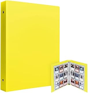 Lictin Trading Card Sleeves - Transparent Waterproof 540 Pockets Game Card Sleeves Album, Trading Card Binder Storage Album Pages (Yellow)