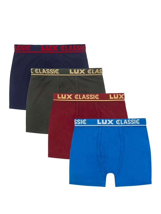 Lux Classic Boys Trunk | 100% Cotton Soft and Comfortable Kids Underwear Trunk for Daily Use with Rash-Free Waistband (Color May Vary)
