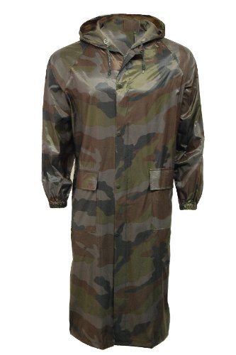 G5 APPAREL Adults Long Camouflage Waterproof Rain Coat Camo Cagoul Trench Mac