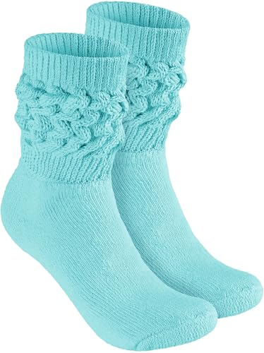 BRUBAKER Womens or Mens Fitness Workout Slouch Socks Gym Mint EU 35-38 / US 4-7