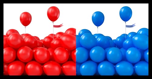 PartyWoo Red Balloons 100 pcs 5 Inch and PartyWoo Royal Blue Balloons 100 pcs 5 Inch