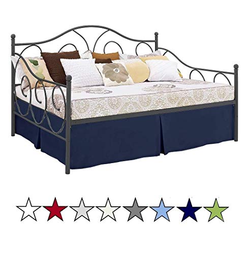 Pleated Bed Skirt with Split Corners for Daybeds - Three Side Coverage