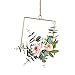 Pauwer Floral Hoop Wreath Set of 3 Artificial Flower Hanging Wall Hoop Garland Wedding Nursery Wall Decor (Clematis with Tea Rose)