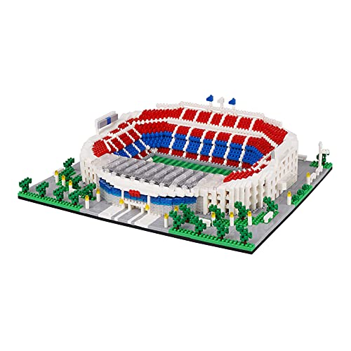 LULUFUN Juego de Bloques de construcción, Juego de Bloques de construcción de Campo de fútbol, Mini Bloques de construcción Micro, Kit de Modelo para niños y Adultos (cancha Camp NOU)
