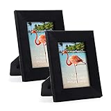 MEBRUDY 5x7 Picture Frames Set of 2, Full Wrapped by Black Flannelette, Photo Frame 5 x 7 for Wall or Tabletop Display