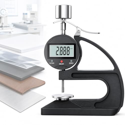 Calibrador digital de espesor de alta precisión, herramienta de medición precisa, 0-12.7 mm, resolución 0.001 mm, peso 50g/100g para goma, plástico, papel, cuero, metal miniatura 1