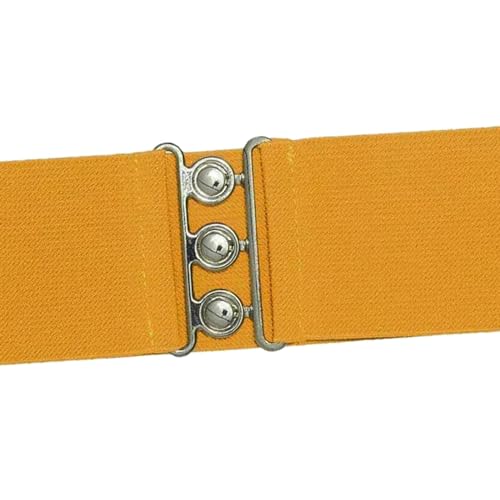 misppro Women Elastic Waist Belt with Buckle Orange Dress Belt for Party Commuting 25.59x2.95 inch4