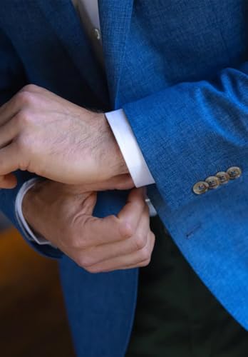 Men's Regular Fit Linen-Blend Jacket Casual 2 Botton Lightweight Sport Coat Blazer with Pockets3