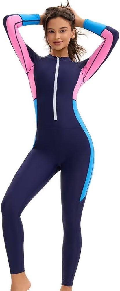 Women's One Piece Long Sleeve Full Body Rash Guard Set UPF 50+ Suit Swimsuits,Bathing Suits for Women