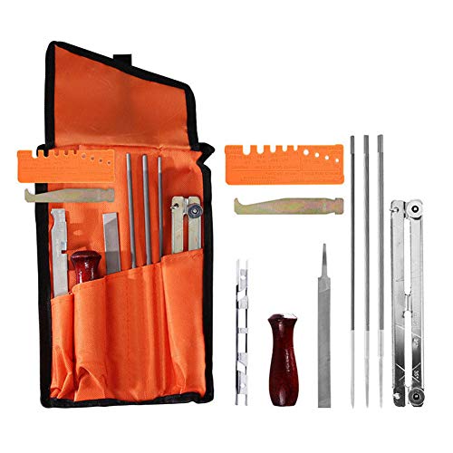 Cutogain Chainsaw Sharpener File Kit,Wood Handle,Depth Gauge,Tools,Sharpening,Filing,10Pcs/Set Chainsaw Sharpener File Kit Wood Handle Depth Gauge Tools for Sharpening Filing