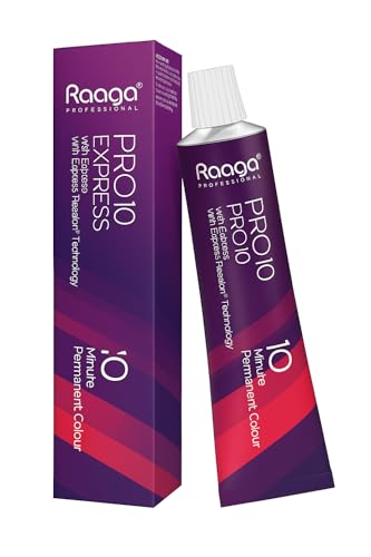 Raaga Professional Pro 10 Express Permanent Hair Colour, Natural Brown, 4, 90 g