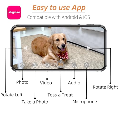 Image of Petalk AI II Dog Camera Automatic Treat Dispenser, 5G WiFi Pet Camera with 180 Pan Full-Room View