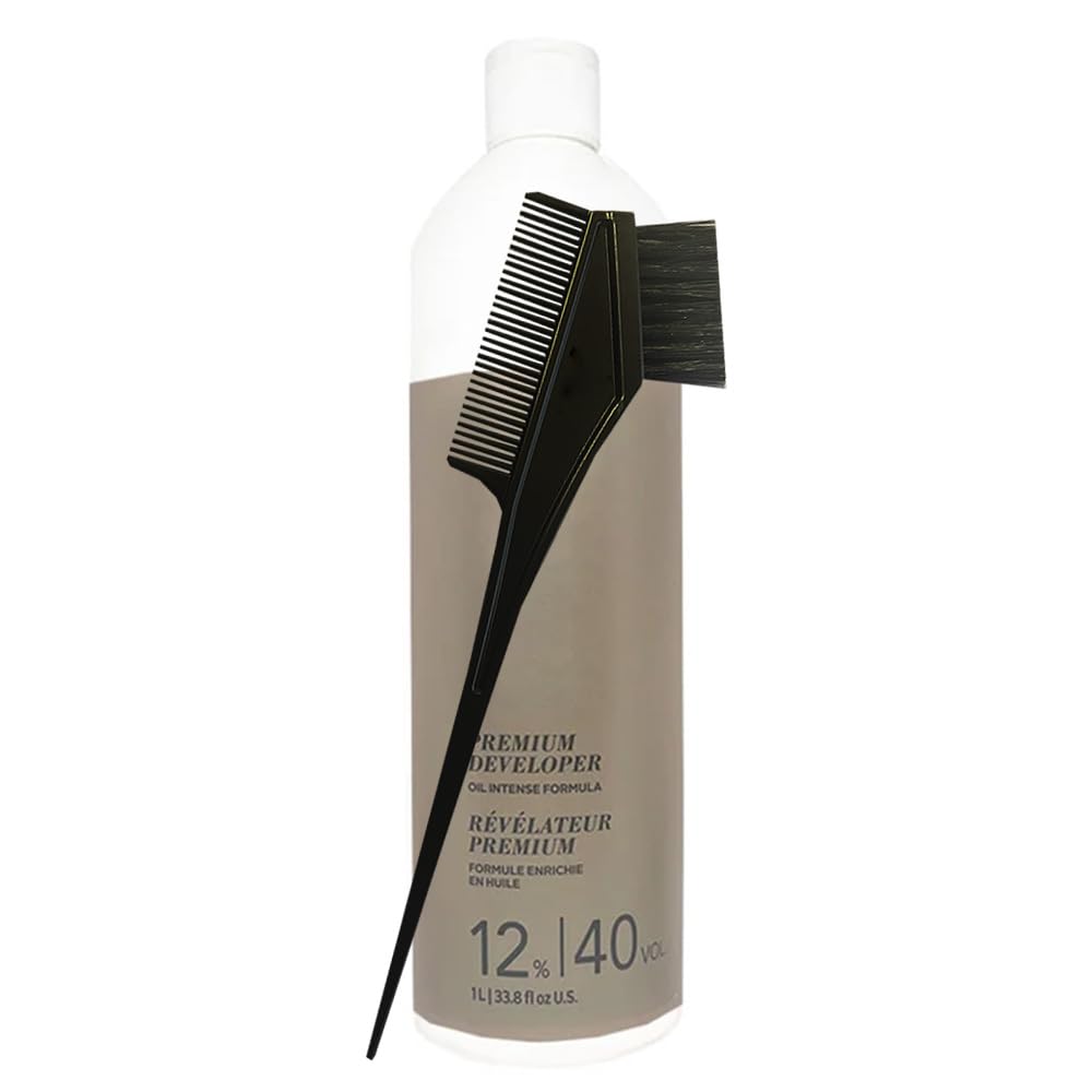 Blond-Me Developer 12% / 40 Volume 33.8 Oz and M Hair Designs Tint Brush Comb (Bundle)