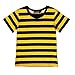 Deerose Halloween Bee Costume Black Yellow Boys Striped Shirt Short Sleeve Round Neck Casual Summer Tee 7-8 Years