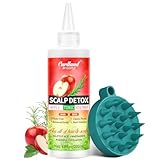 Rosemary & Apple Scalp Exfoliating Tonic - Scalp Detox Serum Deep Cleansing & Clarifying Treatment for Buildup, Dry Flaky Scalps - Soft Silicone Hair Scalps Massager Shampoo Brush for All Hair Types