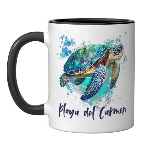Playa Del Carmen Mexico Playa Souvenir Ceramic Mug, Black/White, 11oz