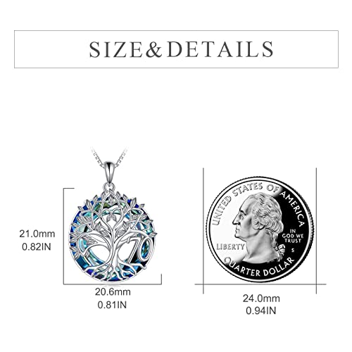 16th 18th 30th 40th 50th 60th 70th 80th 90th 100th Birthday Gifts Necklace for Women Sterling Silver Tree of Life Necklace with Blue Crystal Mothers Day Christmas Jewelry Gifts for Mother Women Wife3