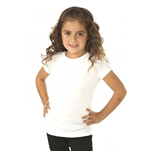 NEXT LEVEL APPAREL Girls Youth Cotton Princess T-Shirt, Classic White, X-Small