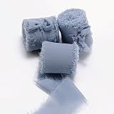  Handgerissenes, rohes Band, Geschenkbox, Blumenstraußband, Chiffon-Seidenstreifen, Fransenschnurband, 40 mm breit x 5 m lang