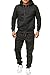Violento Jogginganzug Herren Uni Colour Design 586 | Jogginghose und Reißverschlussjacke aus Baumwolle | Kapuze und Rippstrickbündchen (XL, Anthrazit)
