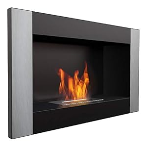 Kratki bio ethanol fireplace decorative wall fireplace Golf black Vertical 374mm x 648mm TÜV - Rhineland approved