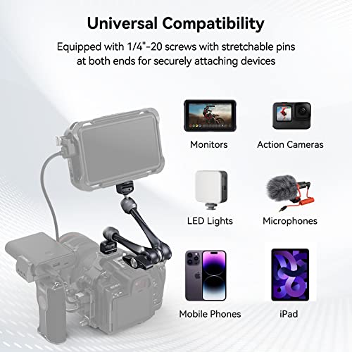 Smallrig Rosette Magic Arm 11 Inch With Ball Head, 1/4"-20 Screws, And Anti-Twist Pins, For Cameras/Ipads/Monitors/Led Lights/Smartphones/Action Cameras, Max Load Cpacity 3Kg - 3959 #TOP4