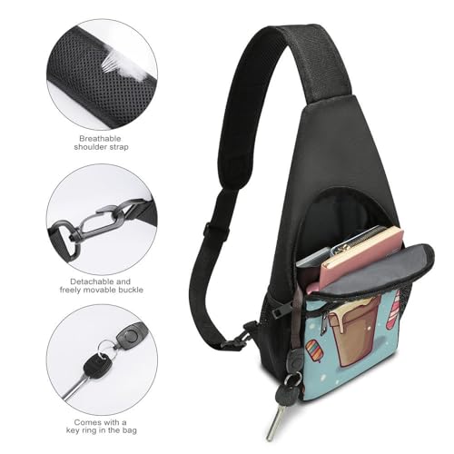Mochila tipo sling ice cream para senderismo y uso casual miniatura 4